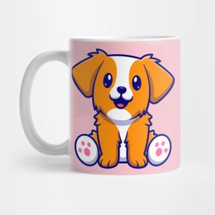 Cute Dog Sitting Cartoon Mug